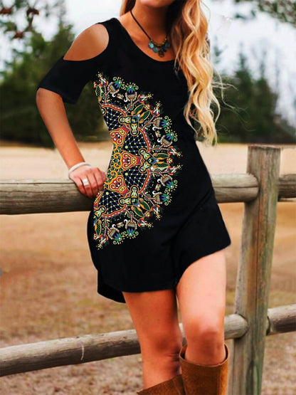 Casual Crew Neck Short Sleeve Dresses