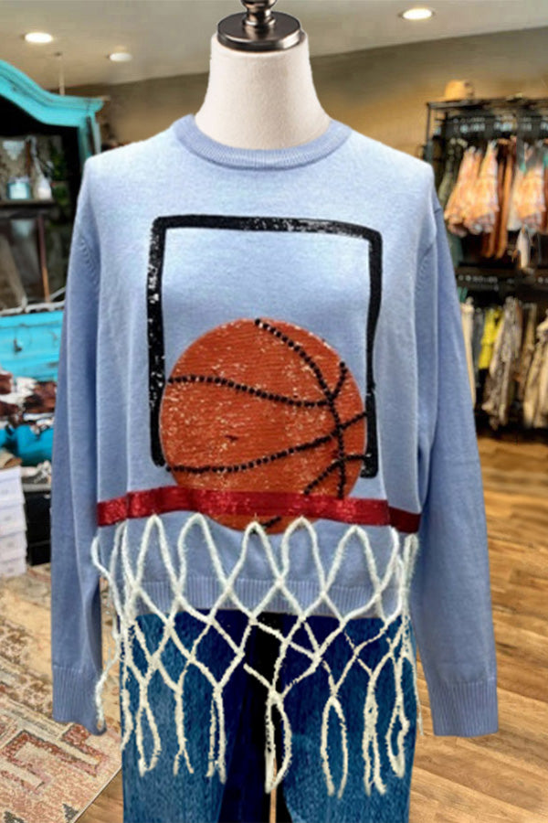 Basketball Net Fringe Sweater