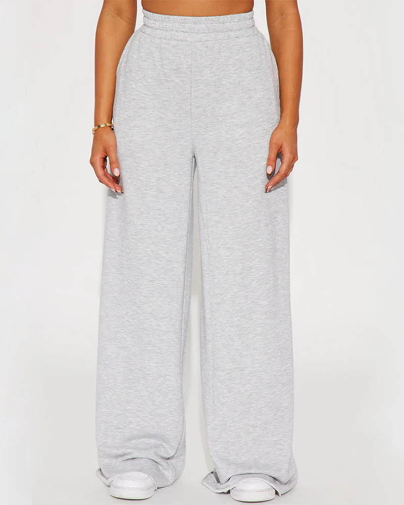 Elastic Waist High-Waisted Loose Trousers