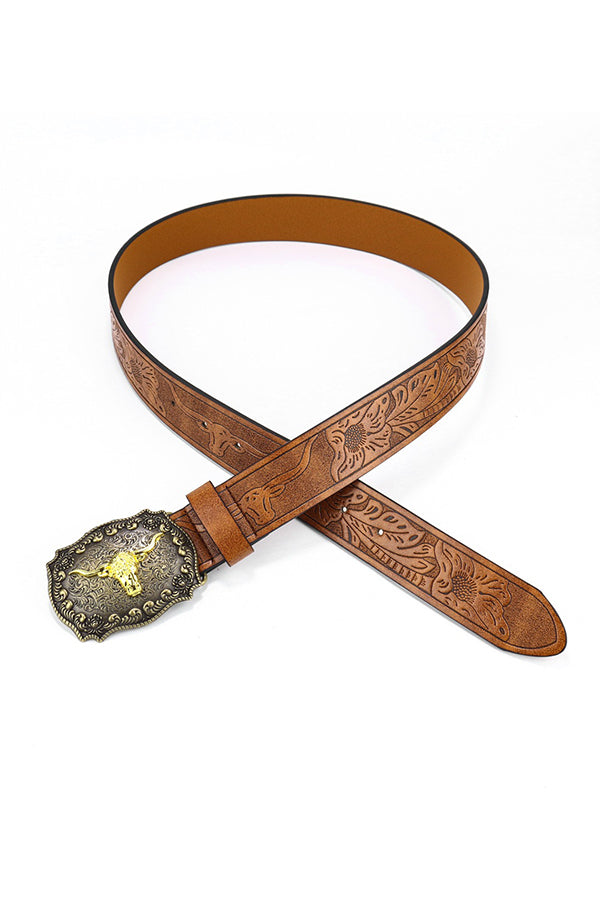 Retro Western Cowboy Leather Belt