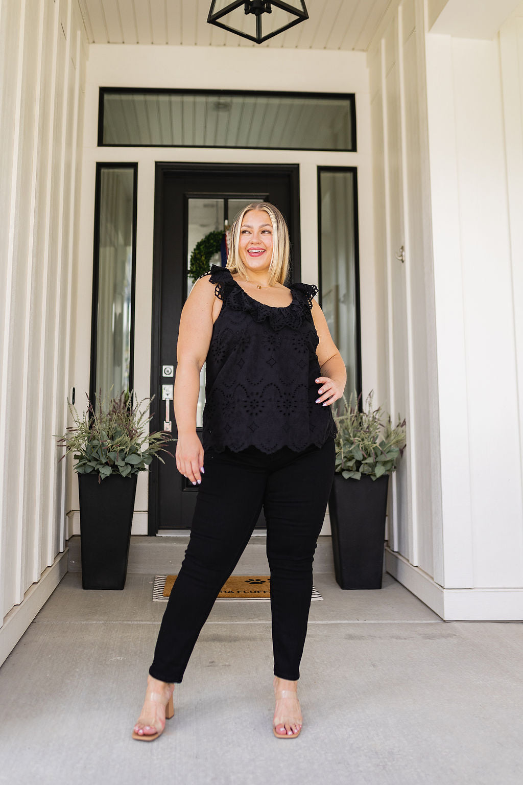 Parisian Stroll Lace Blouse in Black Size Small