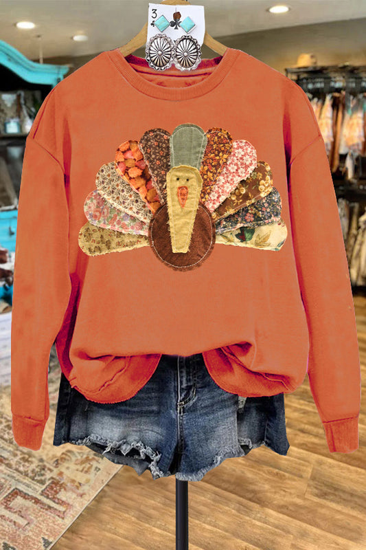 Thanksgiving Turkey Patch Sweatshirt