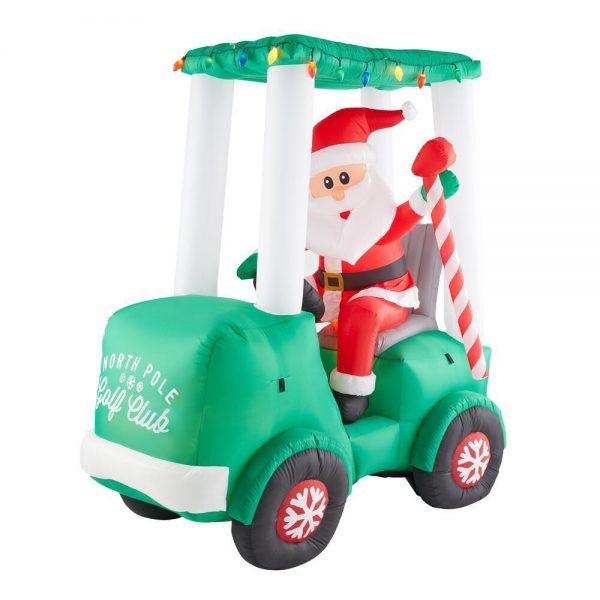 Christmas-6 ft inflatable santa with golf cart scene