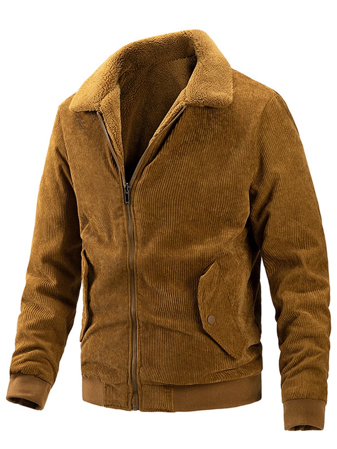 Men's Loose Casual Lapel Plush Jacket