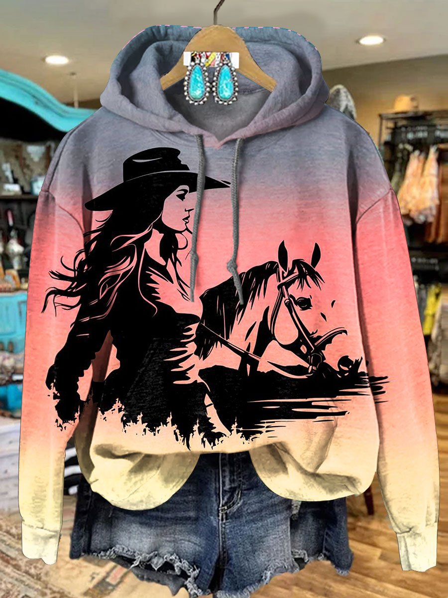 Cowboy Wild Art Casual Hoodie Sweatshirt