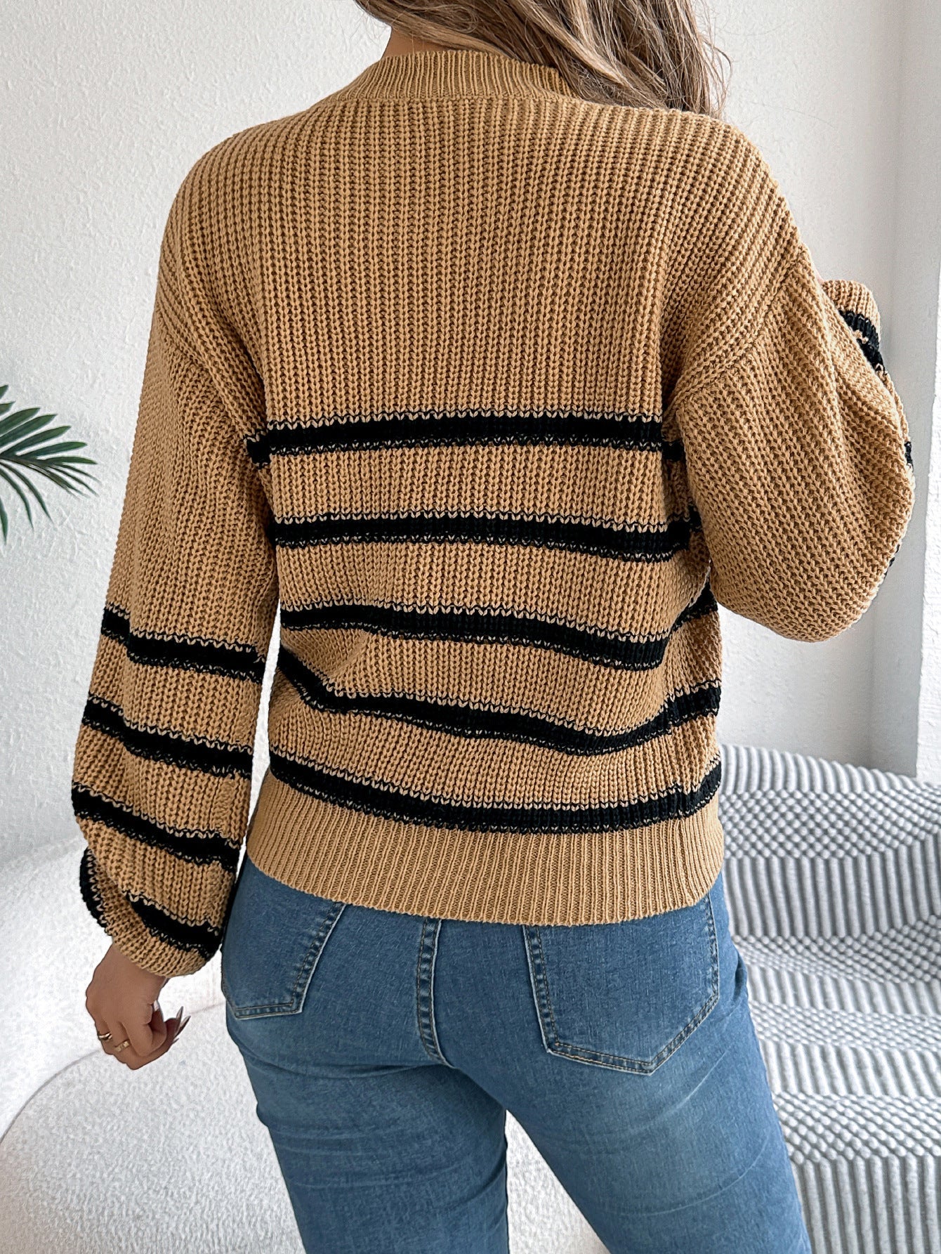 Elsie Striped Knit Pocket Sweater