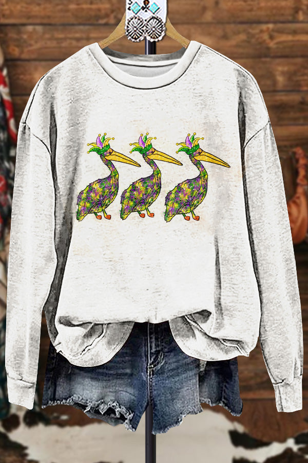 Classic Contrast Mardi Gras Sweatshirt