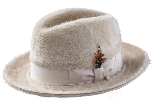 Beaver Long Hair Hat-White