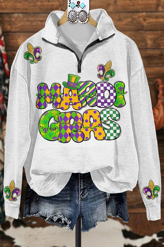 Classic Contrast Mardi Gras Sweatshirt