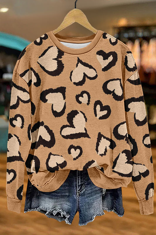 Cute Valentine's Day Leopard Print Sweatshirt