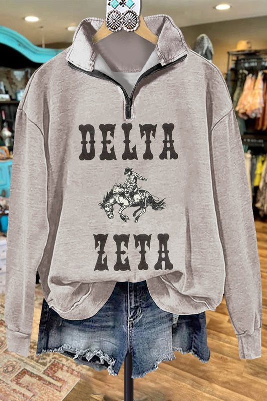 Classic Contrast Color Delta Zeta Sweatshirt