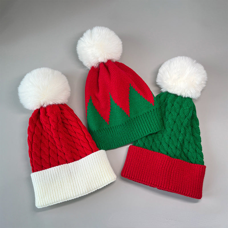 Christmas Contrast Color Warm Knit Hat