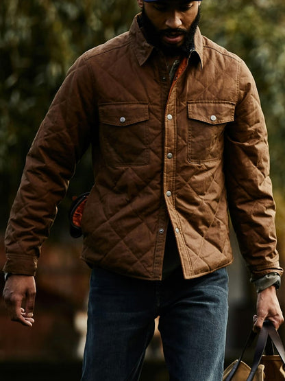 Quilted Waxed Shirt Jacket