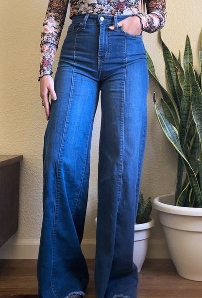 High Waist Vintage Flare Wide Leg Jeans