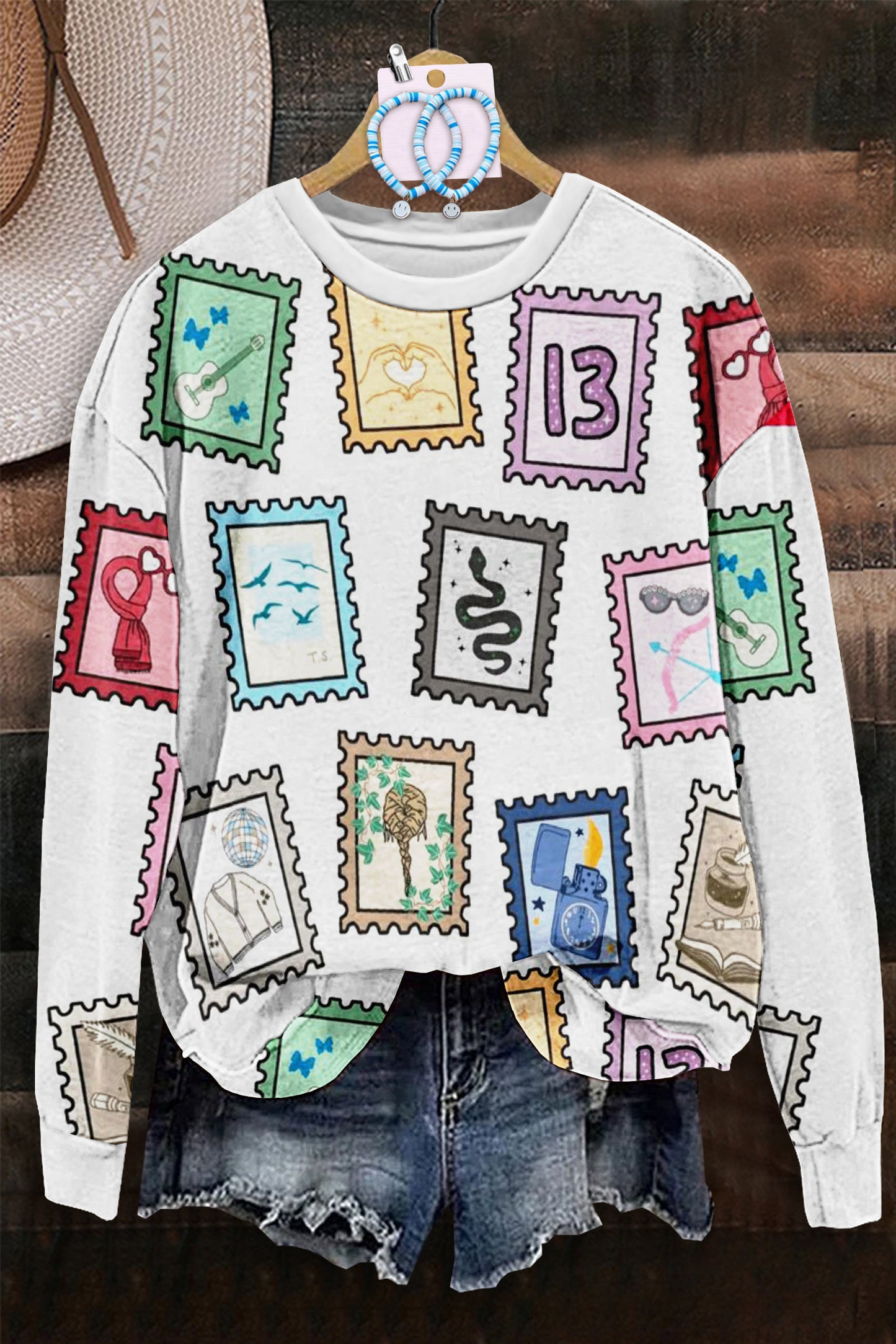 Retro Album Stamps Sweatshirt