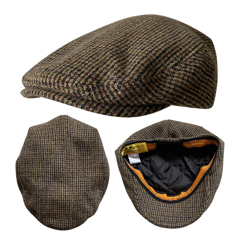 THE PEAKED Marl Flat Hat Taran-Harris Tweed