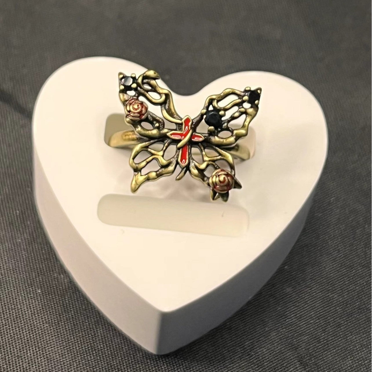 Women's Retro Butterfly Ring Open Adjustable Ring