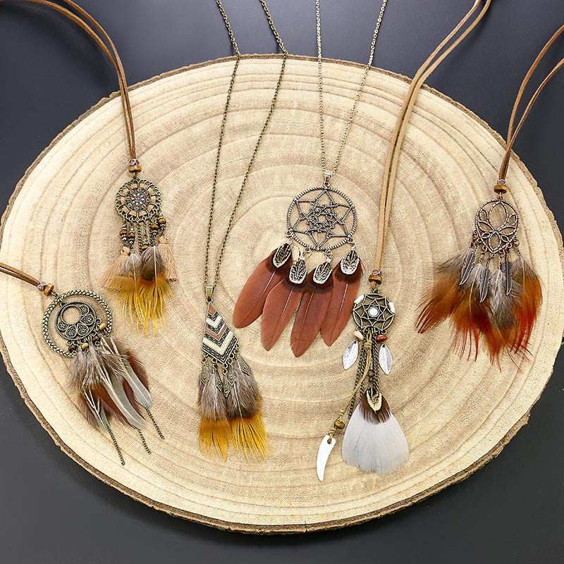 Women's Bohemian Dreamcatcher Pendant Necklace