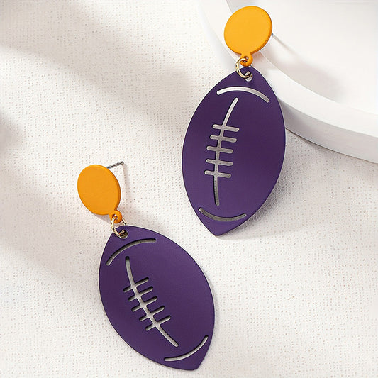 Gameday Football Hollow Earrings