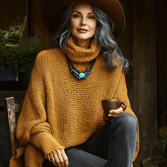 Women's Winter Knitted Warm Casual Turtleneck Sweater