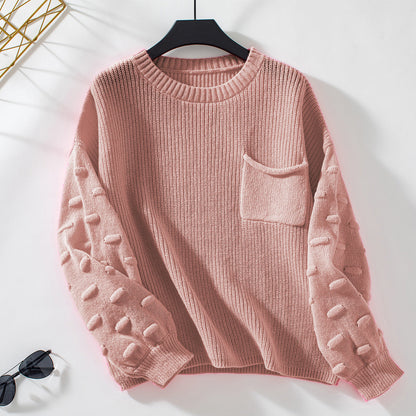 Rosalind Knit Bubble-Sleeve Sweater