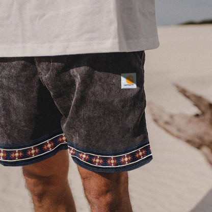 Corduroy Surf Shorts Unisex Street Retro Skateboard Shorts