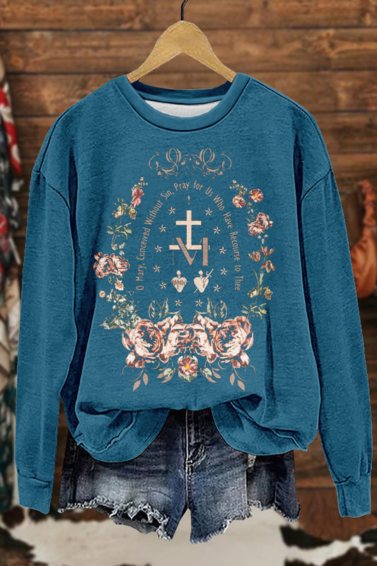 Cute Christian Candlemas Marian Catholic Print Sweatshirt