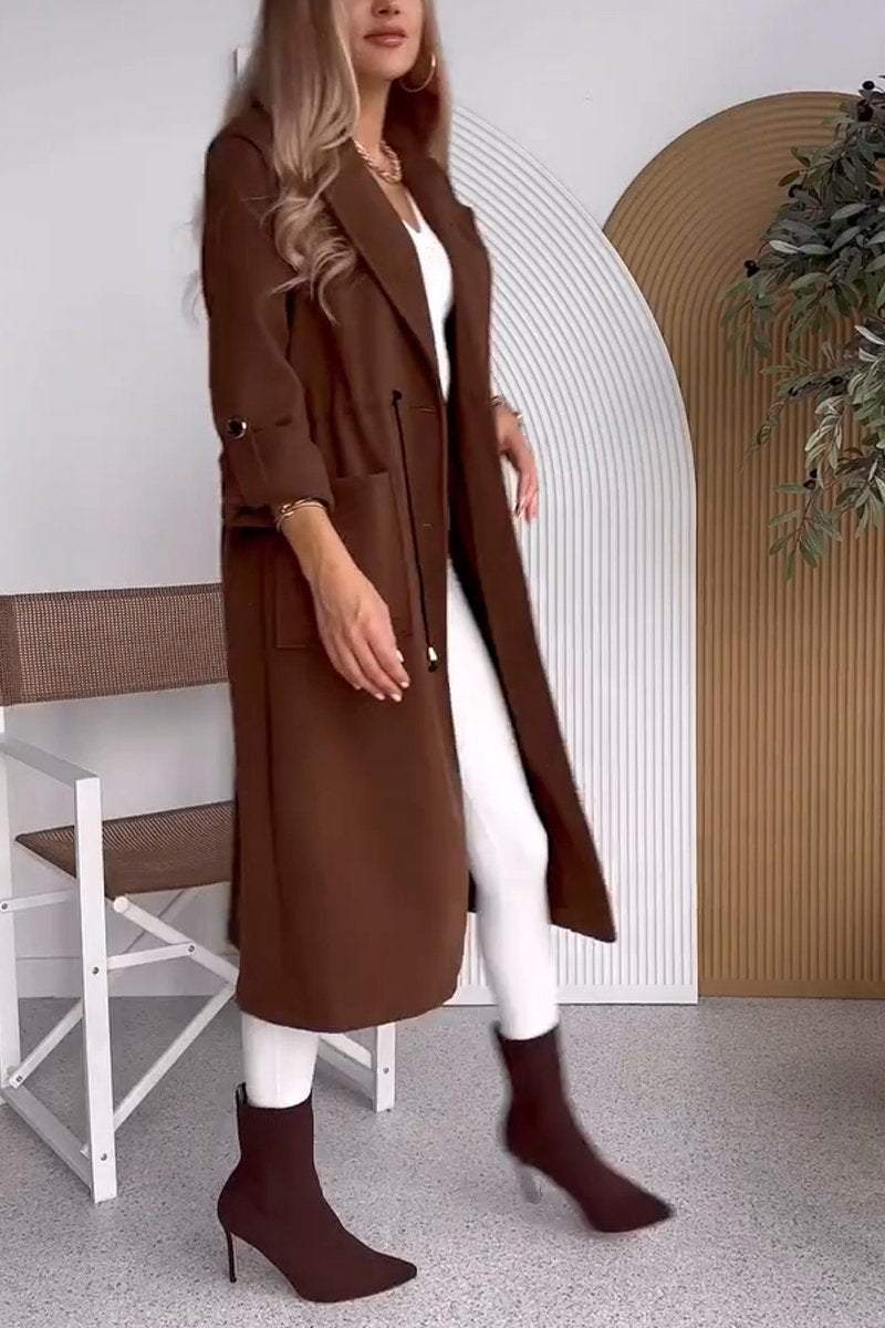 Women's Casual Lapel Long Waisted Jacket