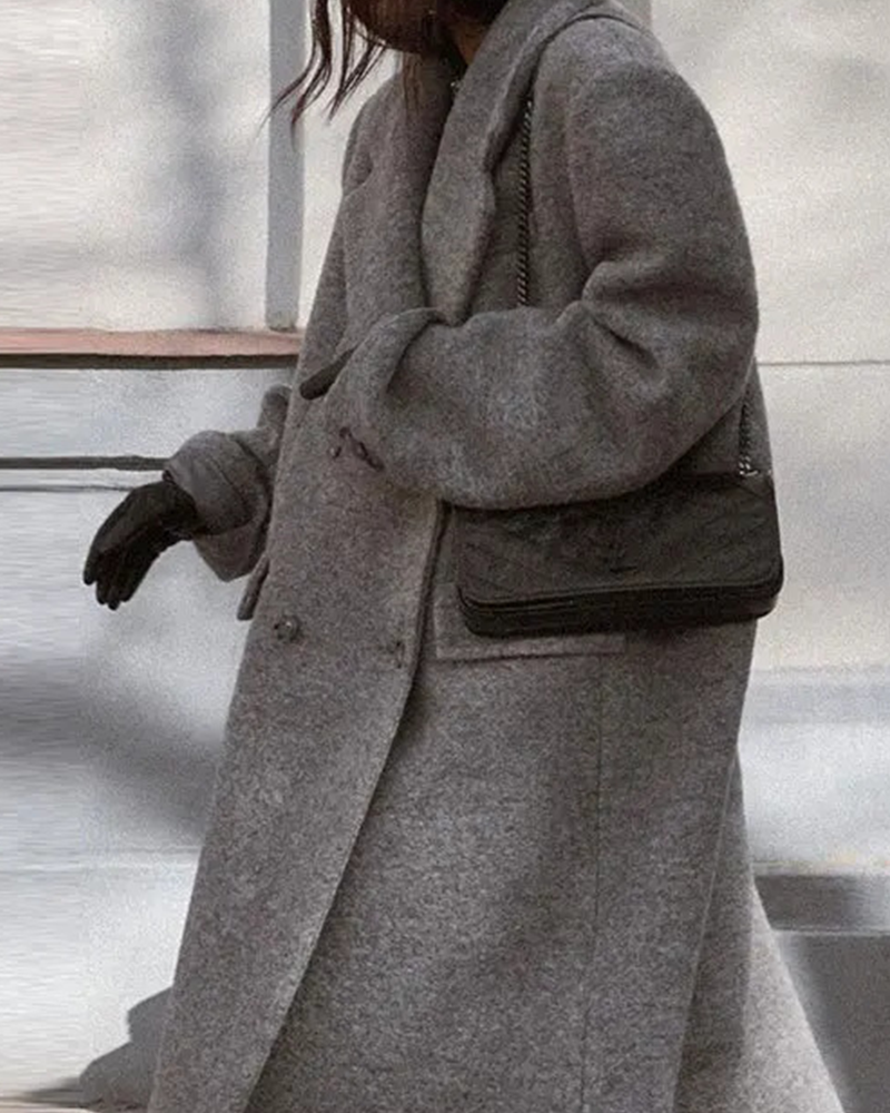 Long Comfortable Casual Tweed Coat