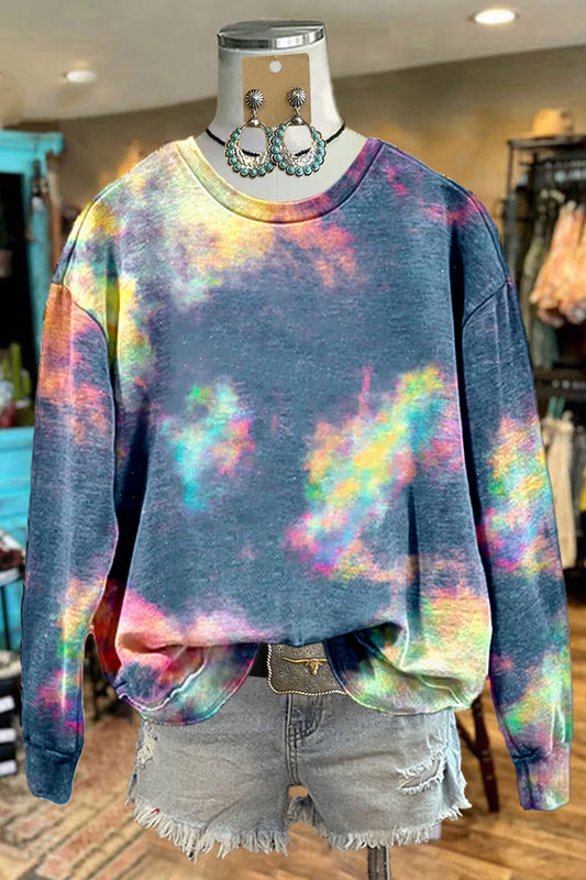 Unique Psychedelic Starry Sky Print Sweatshirt