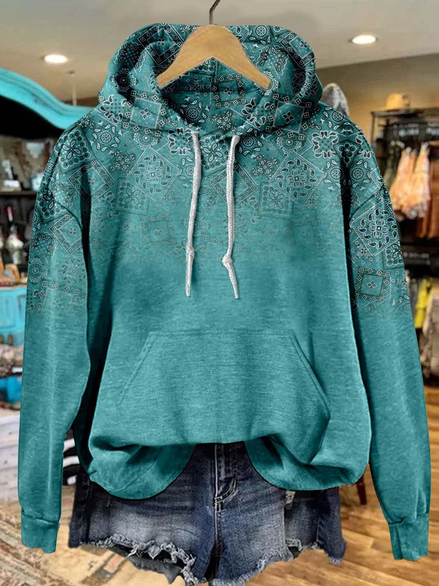 Paisley Casual Hoodie Sweatshirt