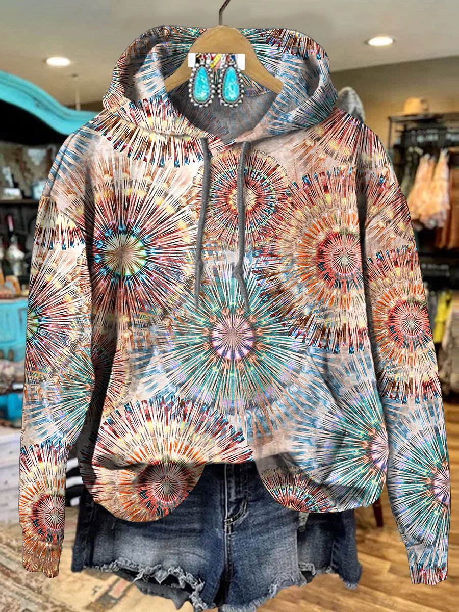 Colorful Dandelion Bouquet Print Casual Hoodie Sweatshirt