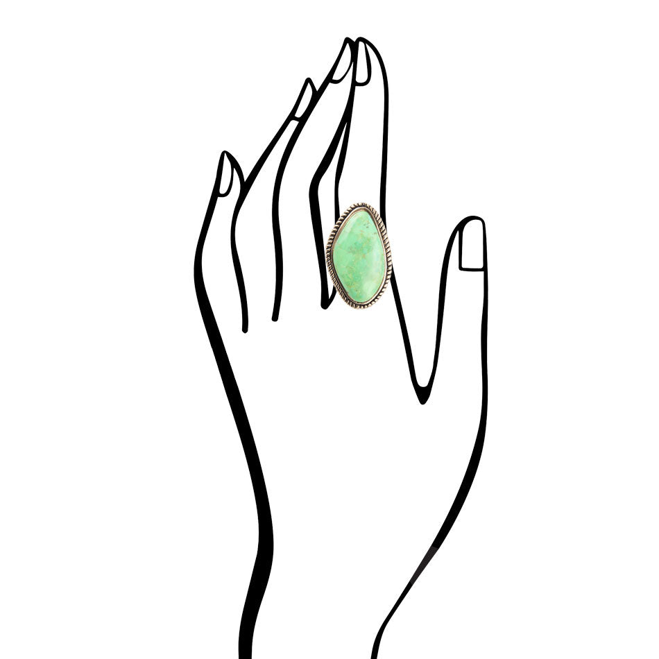 Lime Turquoise Boulder Statement Ring