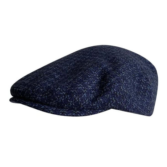 THE PEAKED Marl Flat Hat Barbour-Harris Tweed