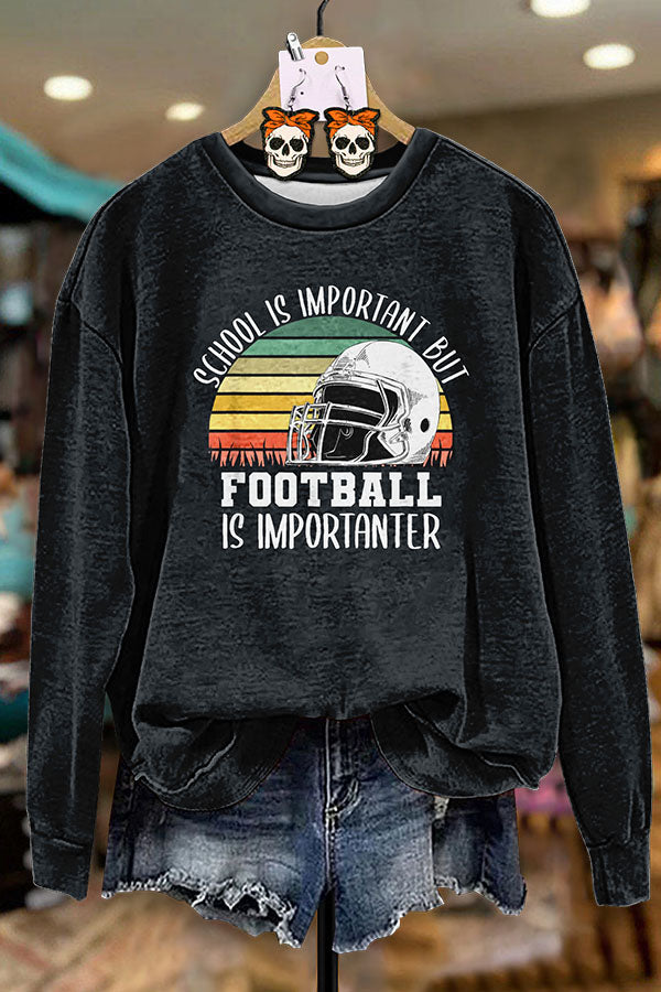 Football Is Important Print Sweatshirt