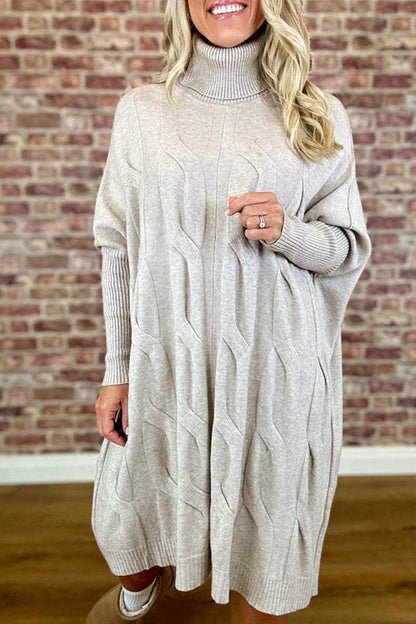 Women's High Collar Long Sleeve Dress