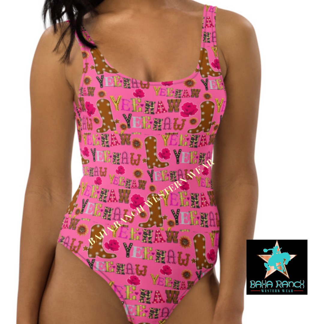 Yeehaw Pink Yeehaw One-Piece Swimsuit