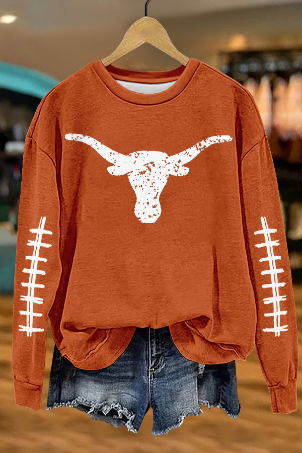 Longhorn Football Gameday Print Sweatshirt