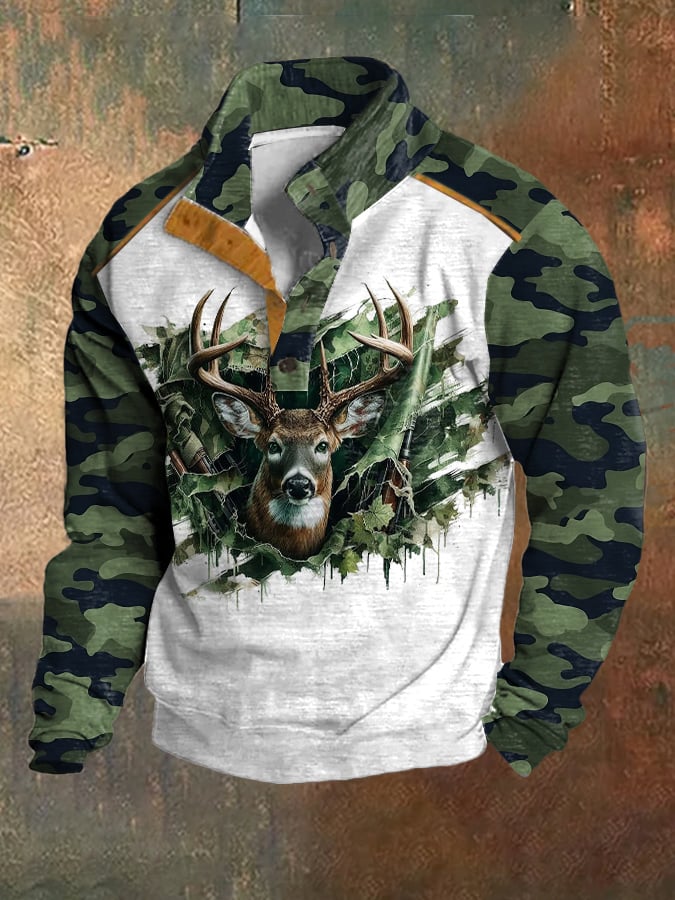 Men's Vintage Camouflage Elk Sweatshirt