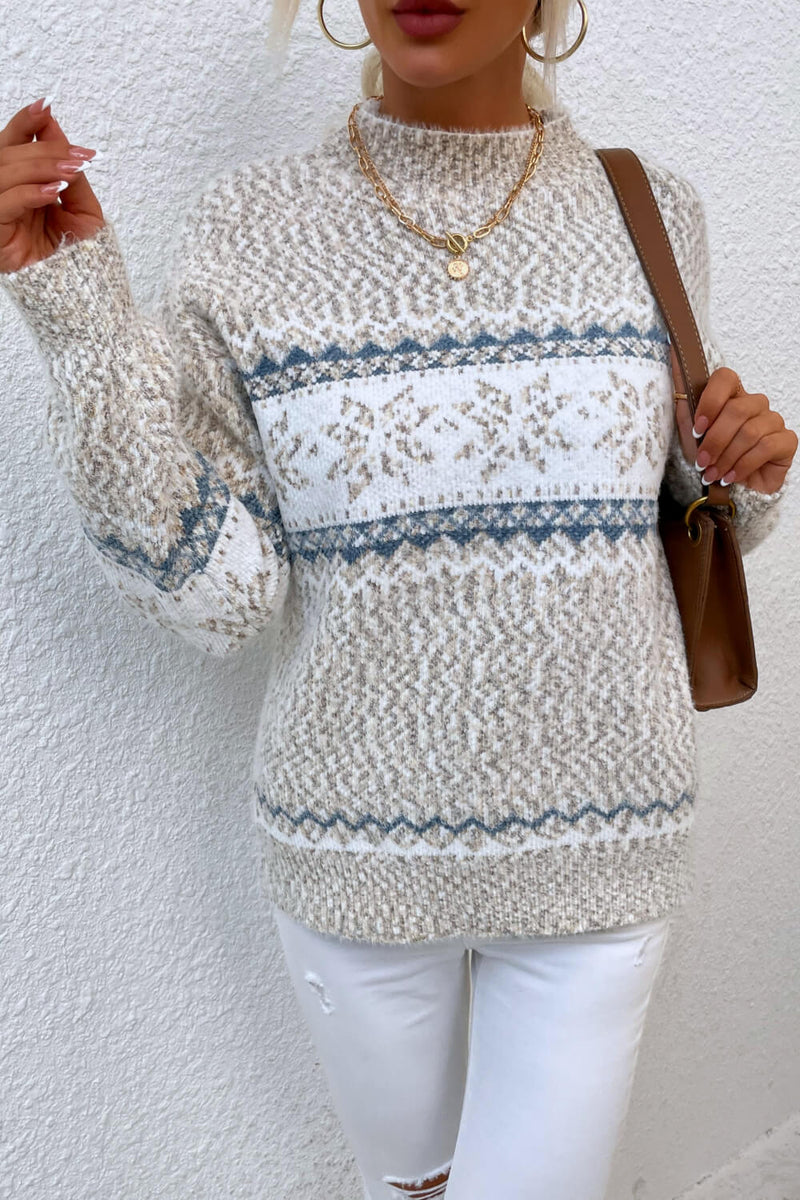 Snowflake Half Turtleneck Sweater