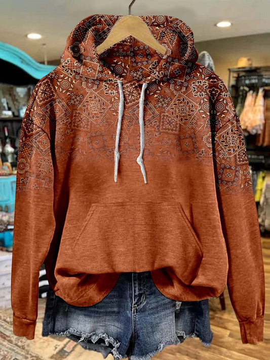 Paisley Casual Hoodie Sweatshirt