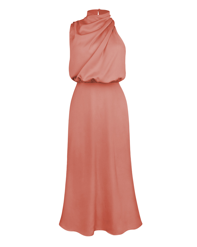 Elegant Satin Sleeveless Dress