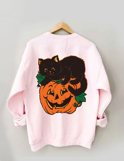 Halloween Pumpkin And Cats Sweatshirt