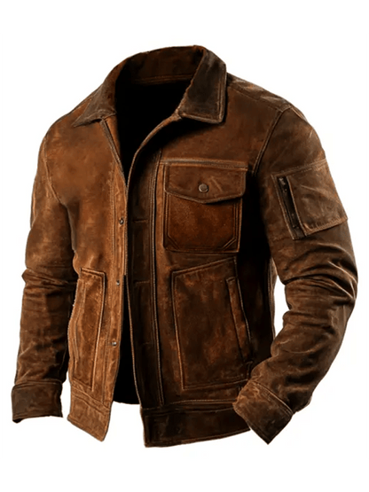 Men's Vintage Suede Pocket Outdoor Jacket