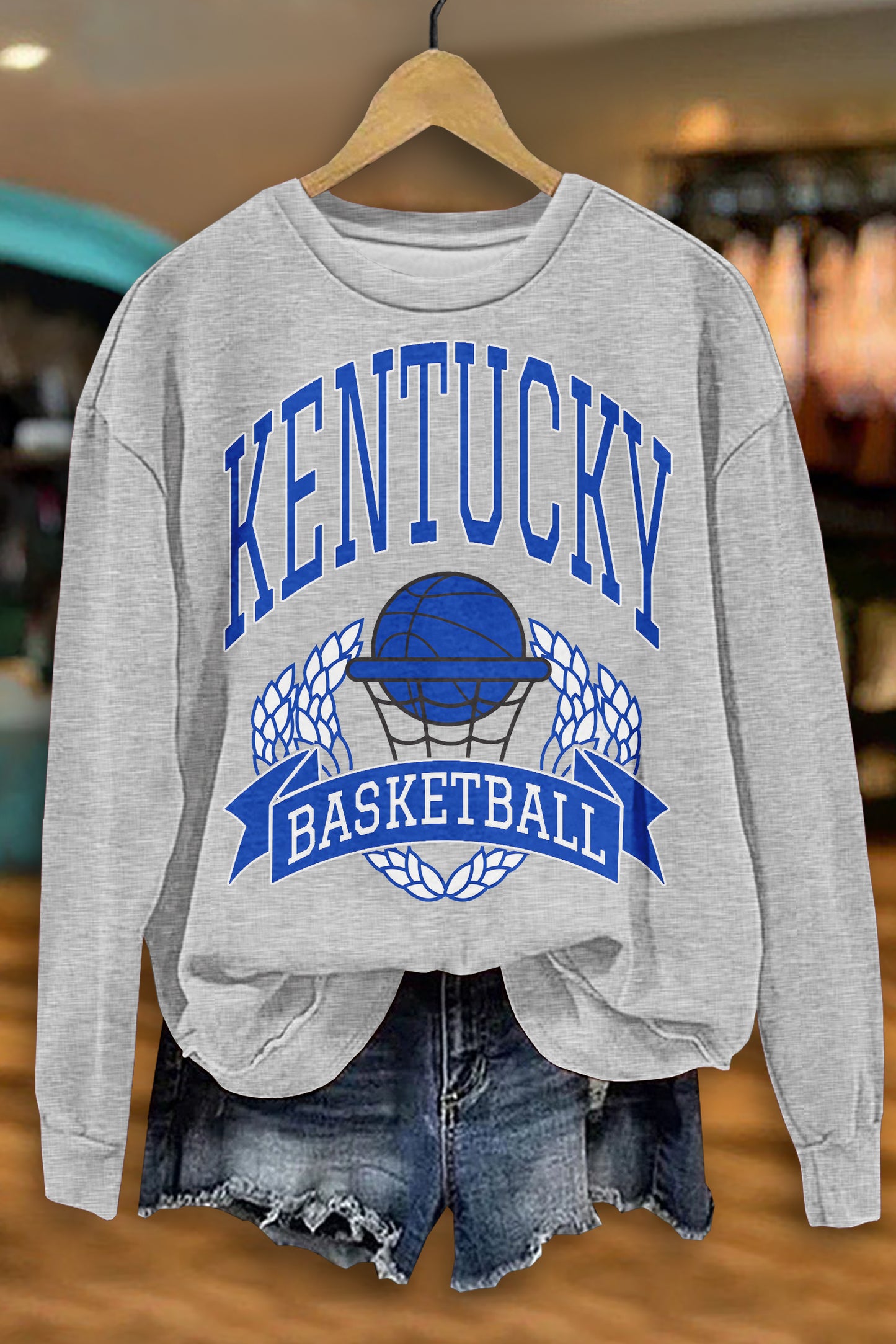 Classic Kentucky Wildcats Basketball Game Day Print Sweatshirt