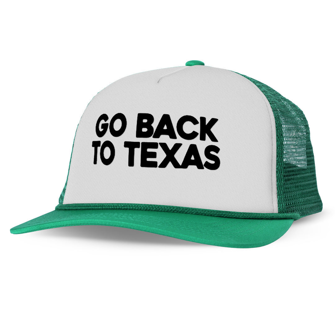 GO BACK TO TEXAS Letter Printed Trucker Hat