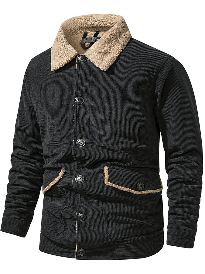 Men's Western Retro sherpa Thickened Corduroy Jacket