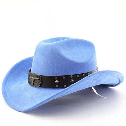 Men's Vintage Western Cowboy Hat Knight Woolen British Felt Hat