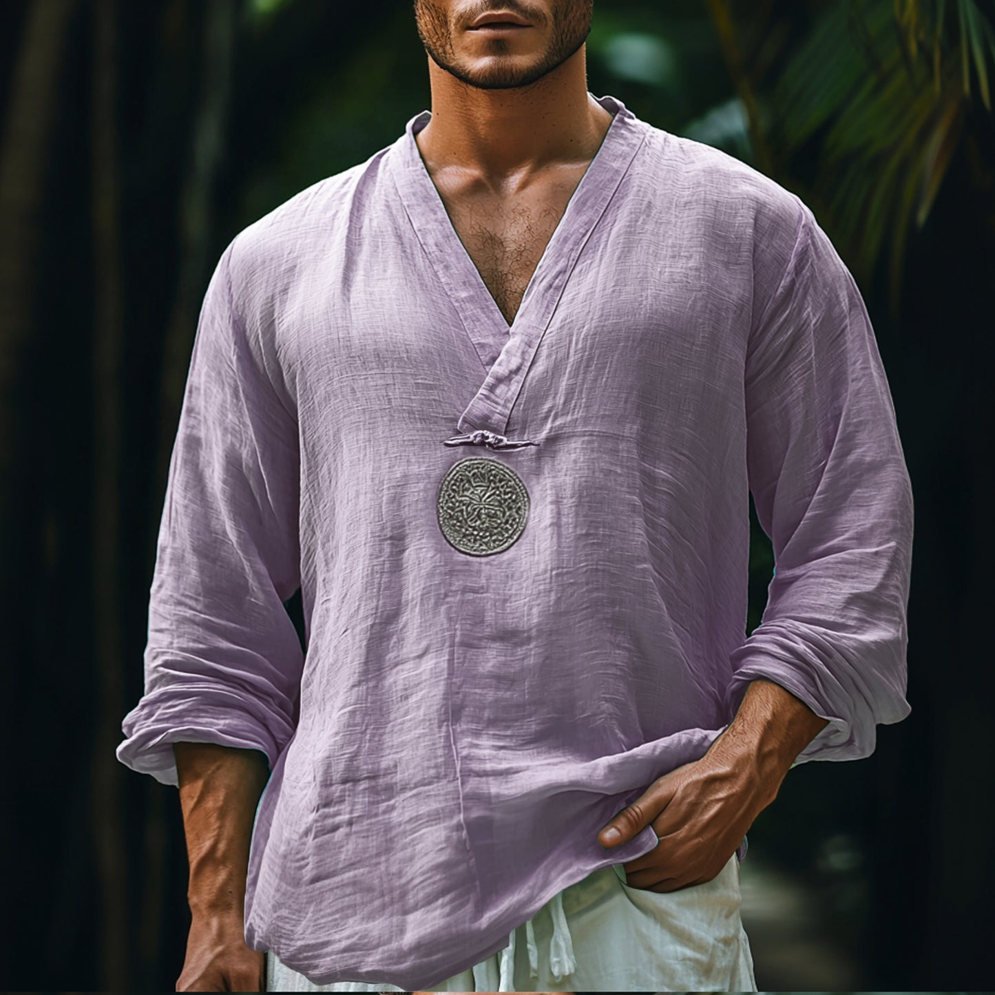 Men's Ethnic Loose Light Casual Linen Shirt