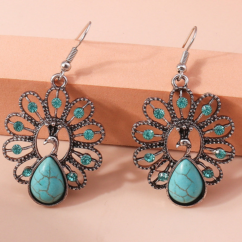 Ethnic Malachite Turquoise Earrings